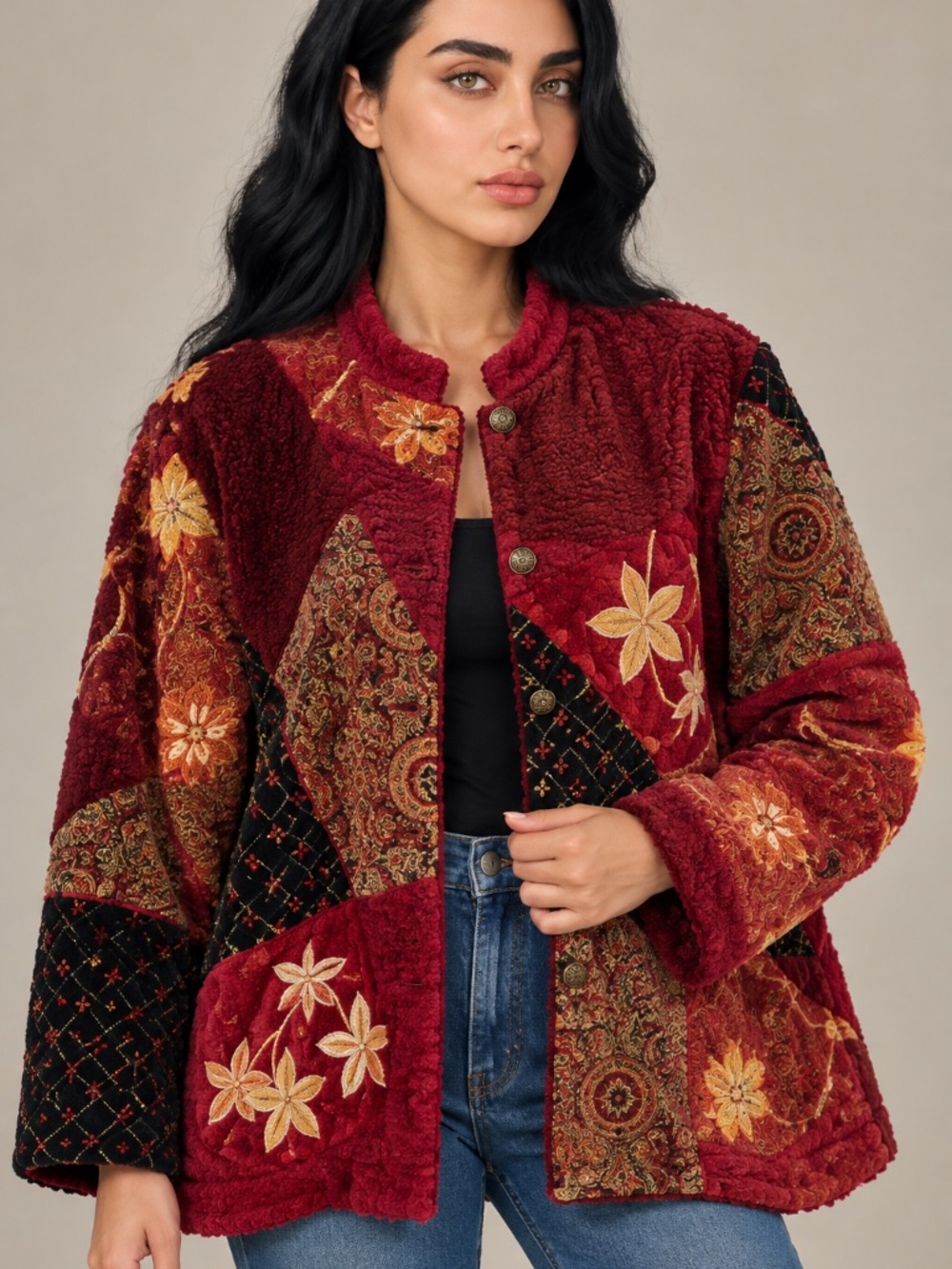 vintage Alex Kim patchwork blazer jacket